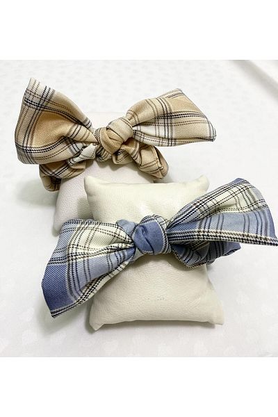 shiny ever Scrunchie elastic elastic Blue Cream și Beşonico 2 piese