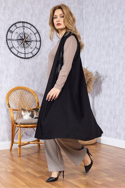 Mutlu City Women's Middle Age Patterned Comfortable Fit Flounced Combed Cotton Mother Long Vest 30352