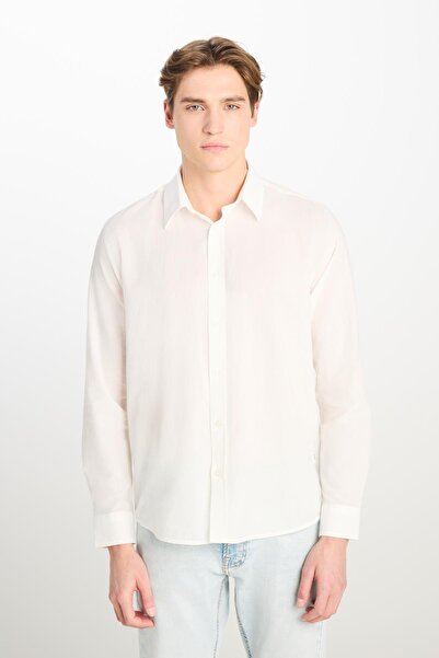 Lee Cămașă albă 100% bumbac, croială normală