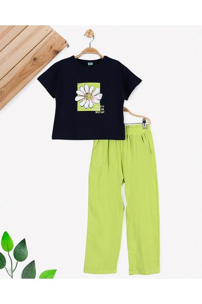 voyyo kids baby Girl's Soil Top and Bottom Suit with Trousers 6-7-8-9-10 Years