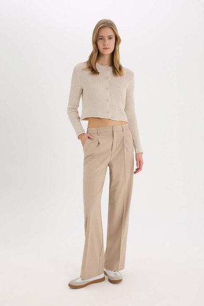 DeFacto Wide Leg Double Pockets Regular Waist Standard Length Pants D5066Ax25Sp