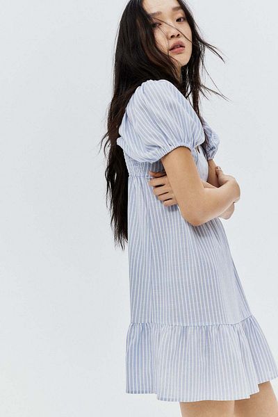 H&M Puff-sleeved Dress