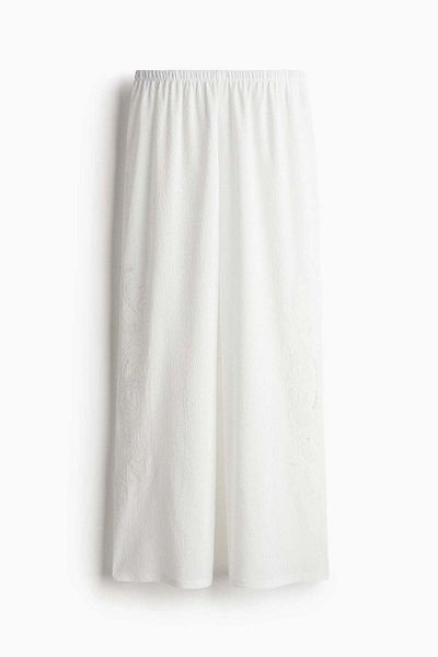 H&M Wide broderie anglaise trousers