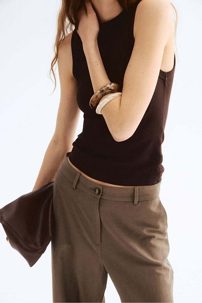 H&M Wide Linen-blend Trousers