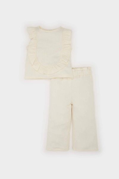 DeFacto Baby Girl 2 Piece Set Sleeveless Blouse Elastic Waist Wide Leg Pants C4016A525Sm