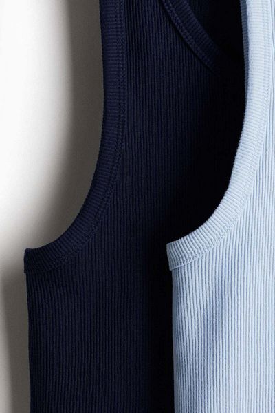 H&M 2-pack Slim Fit Ribbed Vest Tops