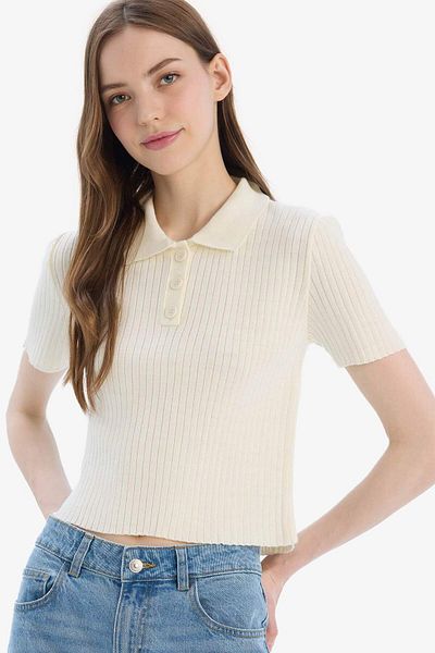 DeFacto Slim Fit Slim Fit Polo Neck Short Sleeve Sweater N9752Az25Sp