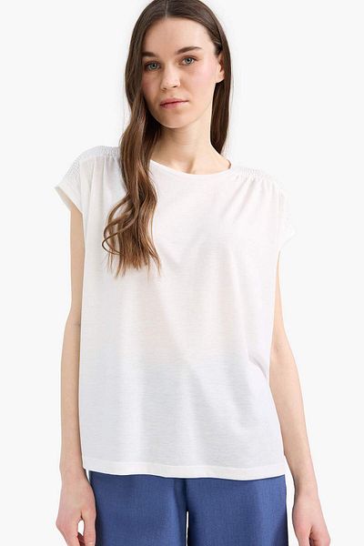 DeFacto Crew Neck Basic Plain Short Sleeve T-Shirt E7558Ax25Sm