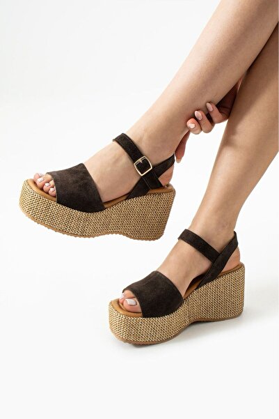 CICIKIZ Жіночі сандалі на підборах із штучної шкіри, чорні, замша, плетені