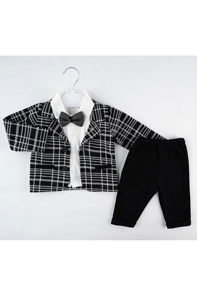 Mc Emirix Kids Wear Plaid Filotal Jacket 3 Piece Set