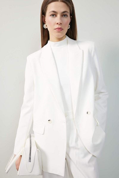 DeFacto Übergroße Jacke mit breiter Passform, Revers-Blazerjacke E7732AX25SP