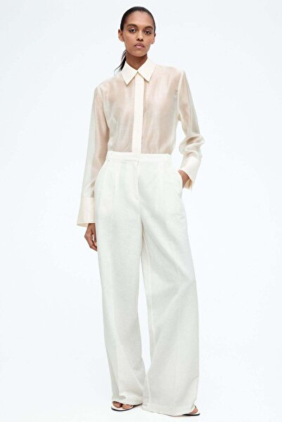 H&M Wide linen-blend trousers