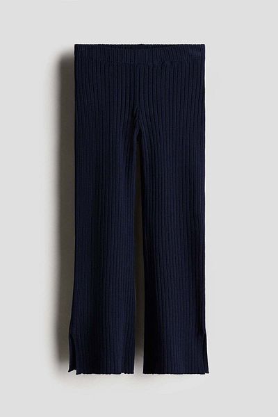 H&M Flared rib-knit trousers