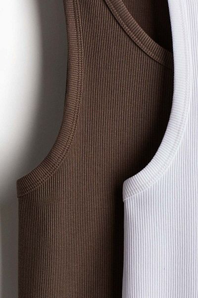H&M 2-pack Slim Fit Ribbed Vest Tops