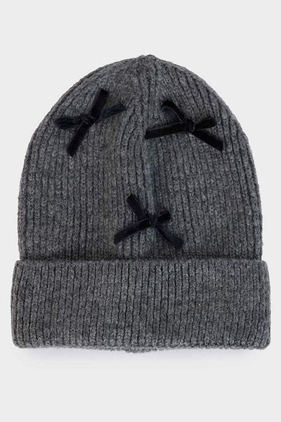 DeFacto Damen-Strickmütze mit Schleife – E8282AX24WN