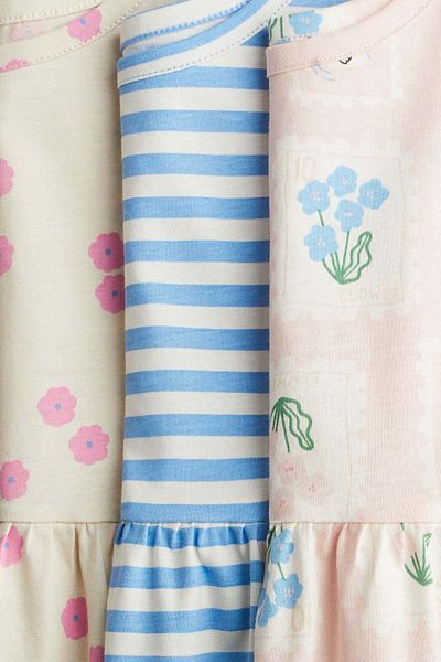 H&M 3-pack printed cotton dresses