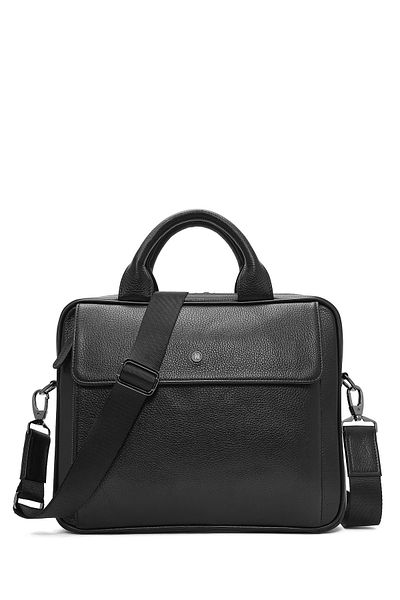Derimod Men's Black Long Strap Leather Briefcase 24Wbd3405Ft
