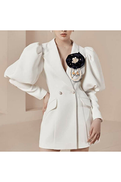 pegu baby collection Saten Siyah Gül Broş, Yaka İğnesi, yaka çiçeği