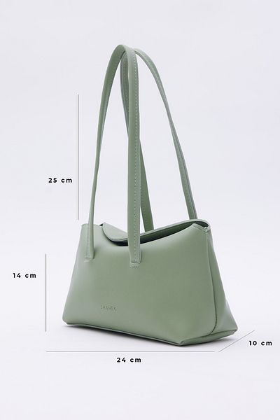 Shanta Water Green D13 Baguette Minimalist, elegant și funcțional, cu curea lungă, geantă de umăr pentru femei
