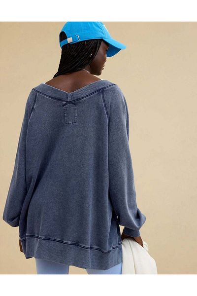 AMERICAN EAGLE Aerie Downtime V-neck Sweatshirt