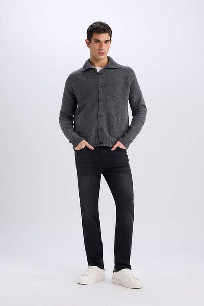 DeFacto Standard Fit Turtleneck Knitwear Cardigan E8396Ax24Cw