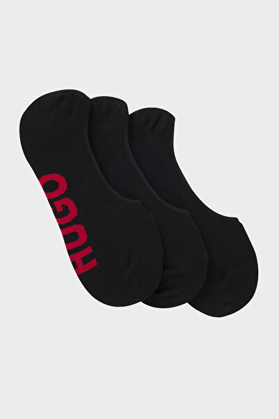HUGO Pamuklu Büyük Logolu 3 Pack Çorap Erkek ÇORAP 50541589 001