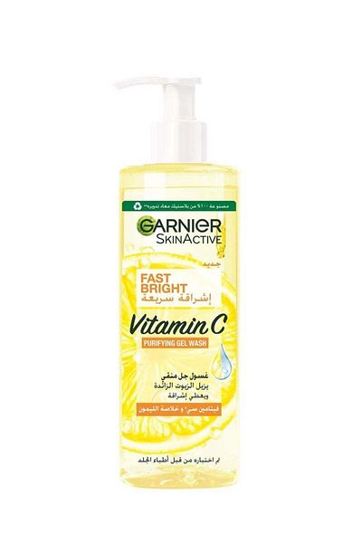 Garnier غارنييه جل منقي للإشراقة السريعة فيتامين سي للبشرة - ٤٠٠ مل