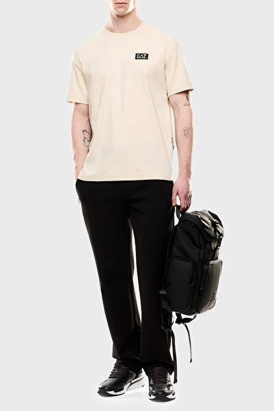 EA7 100% βαμβακερό κανονικό μπλουζάκι με λαιμόκοψη με λογότυπο ανδρικό μπλουζάκι 7M 000516 AF14616 U1079