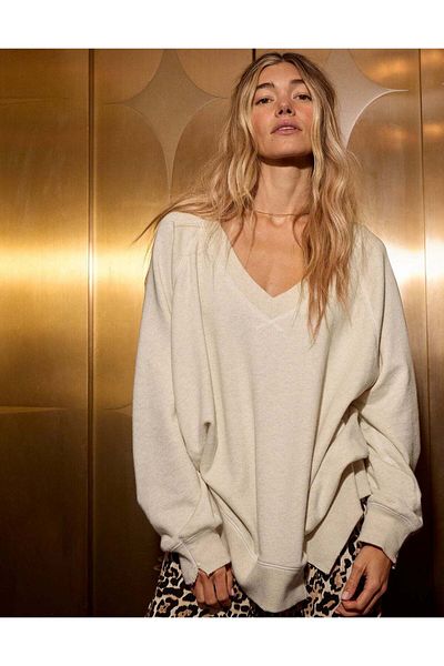 AMERICAN EAGLE Aerie Downtime V-neck Sweatshirt
