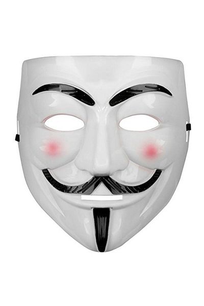 SAVA HOME COLLECTİON White Color Pink Cheeked Imported V For Vendetta Mask