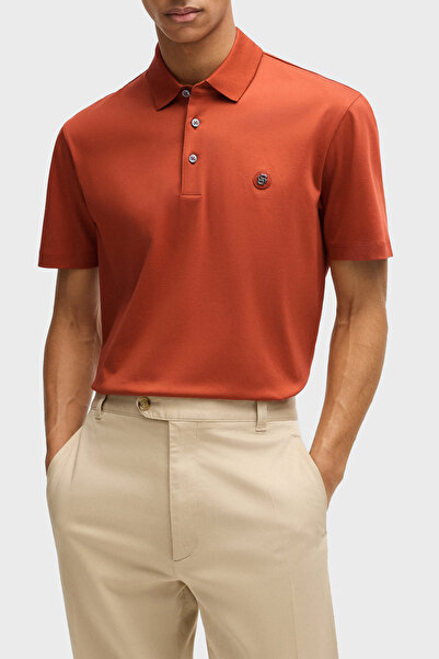 BOSS % 100 Pamuk Regular Fit Düğmeli Polo Yaka T Shirt Erkek POLO YAKA T SHİR...