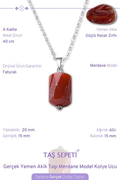 TAŞ SEPETİ Real Yemen Agate Stone Evil Eye Armor Cylinder Roller Model Pendant
