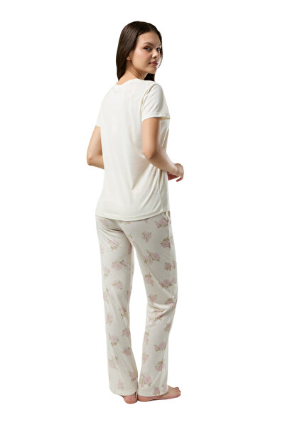 Pierre Cardin Γυναικεία κρεμ κοντομάνικη λαιμόκοψη με λεπτομέρεια τσέπης VR.PC.K90.t06.Y11