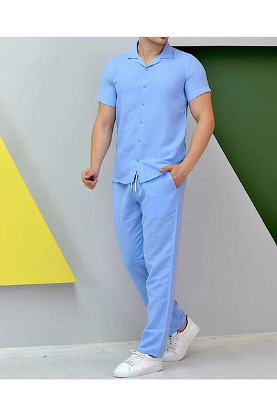 Yavili Special Design Linen Trousers Shirt Set