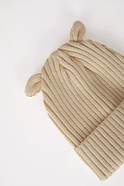 DeFacto Knitted Beanie with Ears for Baby Girl - C8165A524Wn