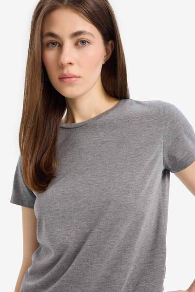 DeFacto Regular Fit Basic Plain 2-Piece Short Sleeve T-Shirt F1023Ax25Sm