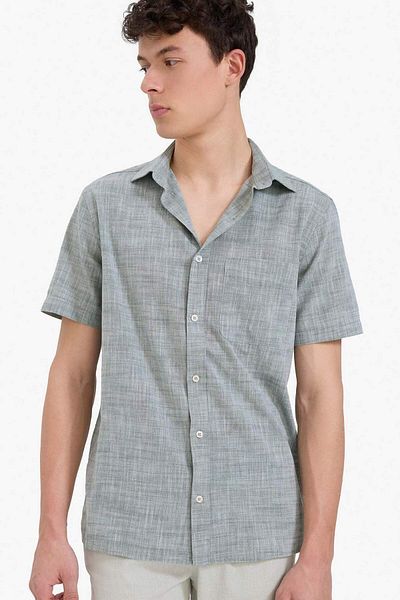 DeFacto 100% Cotton Regular Fit Polo Neck Short Sleeve Shirt F0196Ax25Sp