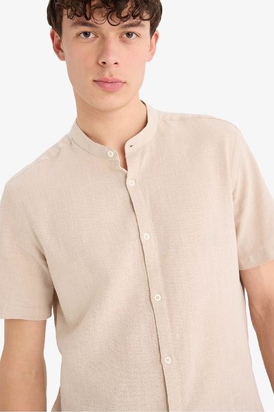 DeFacto 100% Cotton Regular Fit Short Sleeve Shirt F0228Ax25Sp