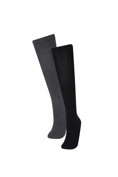 DeFacto Women's 2-Piece Cotton Knee Socks F0856Axns