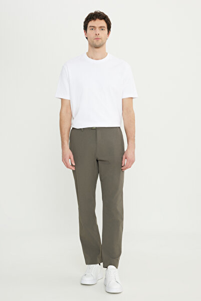ALTINYILDIZ CLASSICS Ανδρικό παντελόνι Khaki Relax Fit Relaxed Cut ελαστικό στη μέση ελαστικό κοστούμι με τσέπες