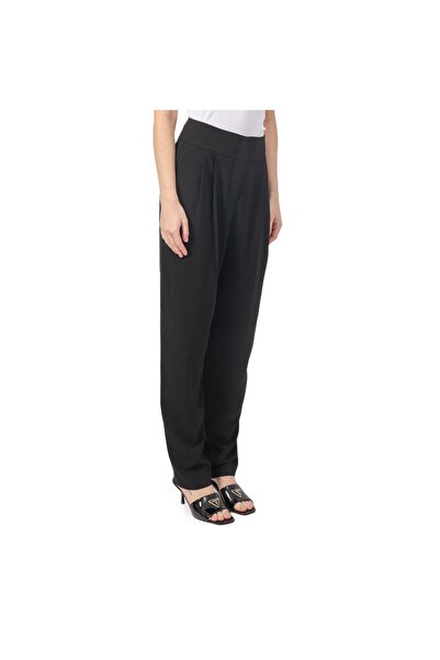 Armani Exchange Women's Woven Fabric Regular Fit Pleated Black Pants Xw 000434 Af10872-Uc001
