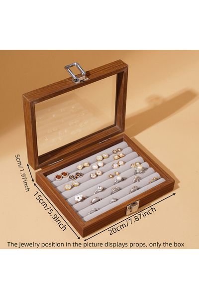 Choice Ring box Walnut color jewelry box, ring necklace storage box, earrings, earrings, bracelets, jewelry