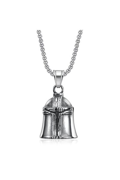 Choice AL12831-chain Punk Archangel Michael Wings Motorcycle Bell Pendant Necklace Men\'s Personalized Bike