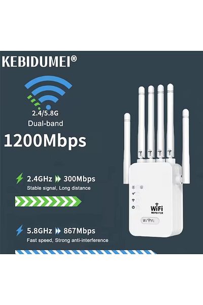 Choice مكرر واي فاي لاسلكي أبيض Euplug 2.4 جرام/5 جرام/1200 ميجابايت في الثانية، موسع إشارة تغطية كاملة 360 درجة