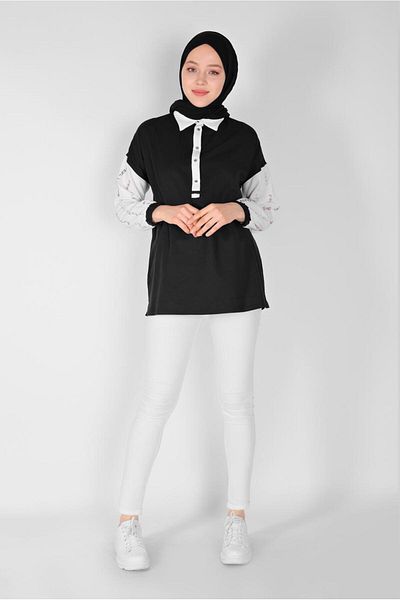 Alvina Writing Printed 2 Color Tunics 41797