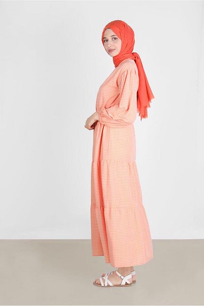 Alvina Φόρεμα με μοτίβο Gingham με ζώνη - 42613