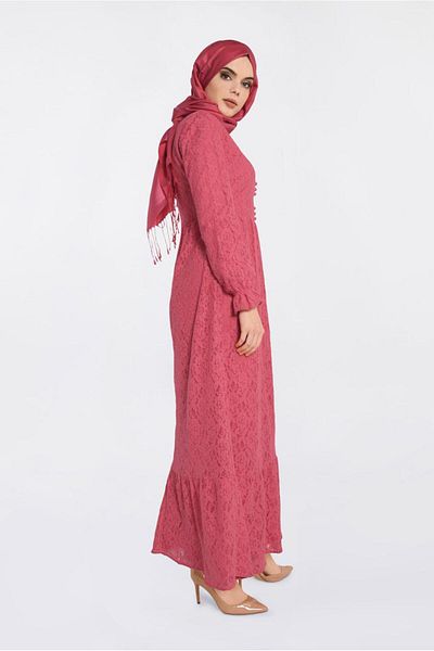 Alvina Lace Button Detailed Dress 4390-1