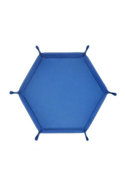 Choice Blue 1pc Hexagonal Dice Tray and Miscellaneous Storage Box Board Game Dice Tray Accessories Leather