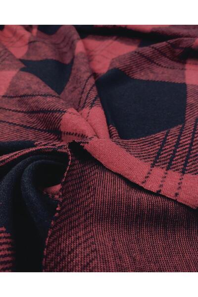 Kumaş Parça Чорно-червоний кольоровий плетений жакардовий трикотаж Ширина: 145