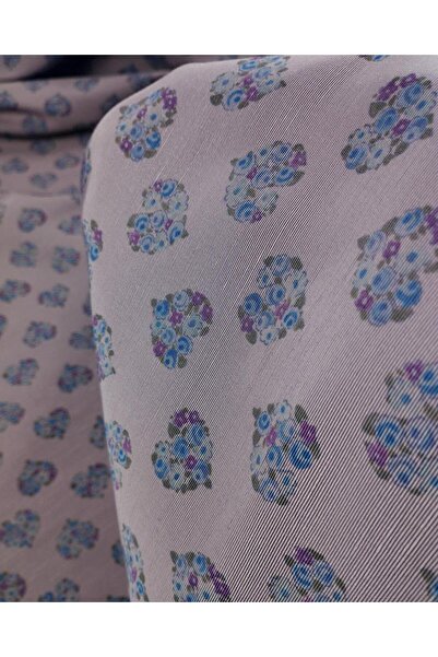 Kumaş Parça Mavi Kalp Desenli Tok Dokuma En: 150